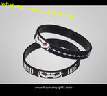Hot Sale No Minimum Custom Debossed logo 1/2 Inch Silicone Wristbands/bracelet