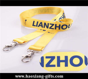 custom size and logo Double layer lanyard with custom logo and metal hook