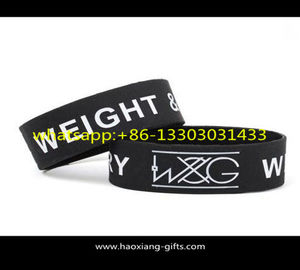 Factory Price Custom Color Filled Logo Debossed Silicone Wristband for promotion
