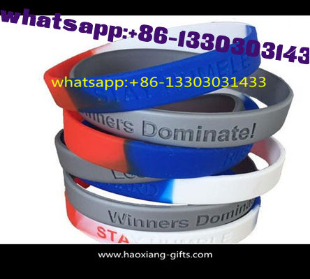 Custom Logo /Size Rainbow Silicone Wristbands/Bracelet With Free Sample