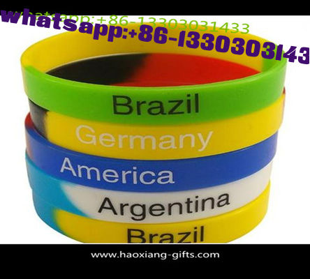 Custom Logo /Size Rainbow Silicone Wristbands/Bracelet With Free Sample