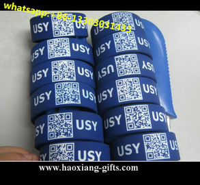 high quality low cost custom debossed QR code ID silicone wristband/bracelet