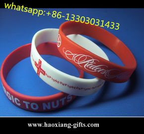 Custom embossed/debossed/printed logo Silicone Wristband/silicone bracelet