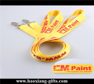 custom size and logo Double layer lanyard with custom logo and metal hook
