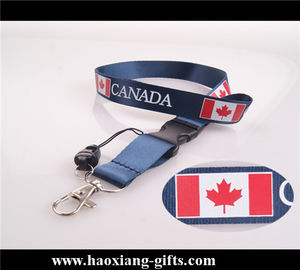 custom size and logo Double layer lanyard with custom logo and metal hook