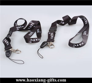 China manufacturer with breakaway and safety hook black lanyard free sample