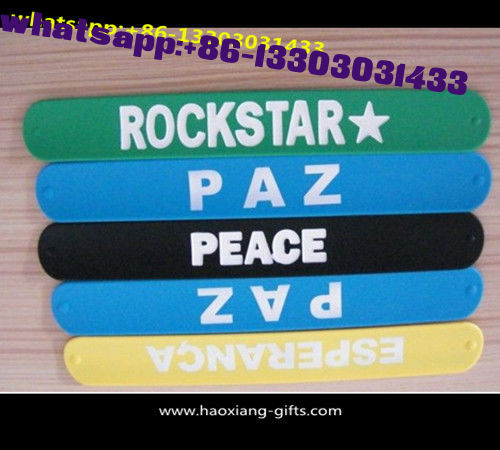 22x3cm eco-friendly kids funny promotional full color slap bracelet wholesale